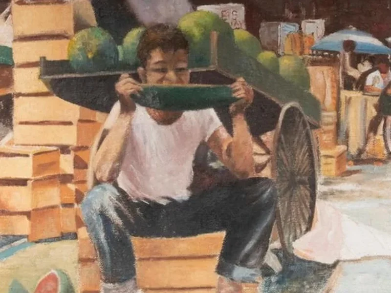 1864-Charles Hovey Pepper - Ragazzo con anguria al mercato